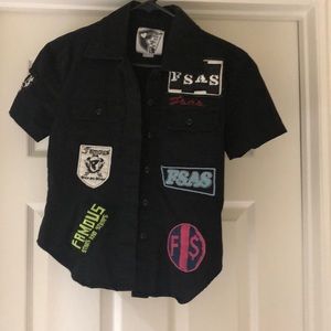 Button up patch shirt